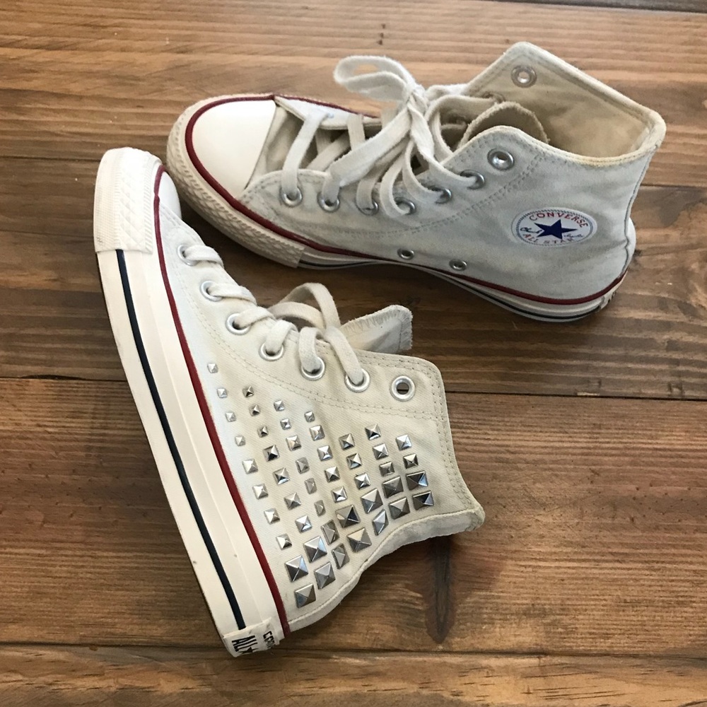 Converse - White High Top Studded Converse